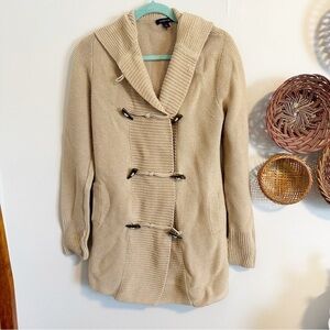 Lands End 100% baumwolle hooded longline cardigan